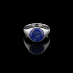 Monarch Lapis Lazuli Signet Ring – 925 Sterling Silver