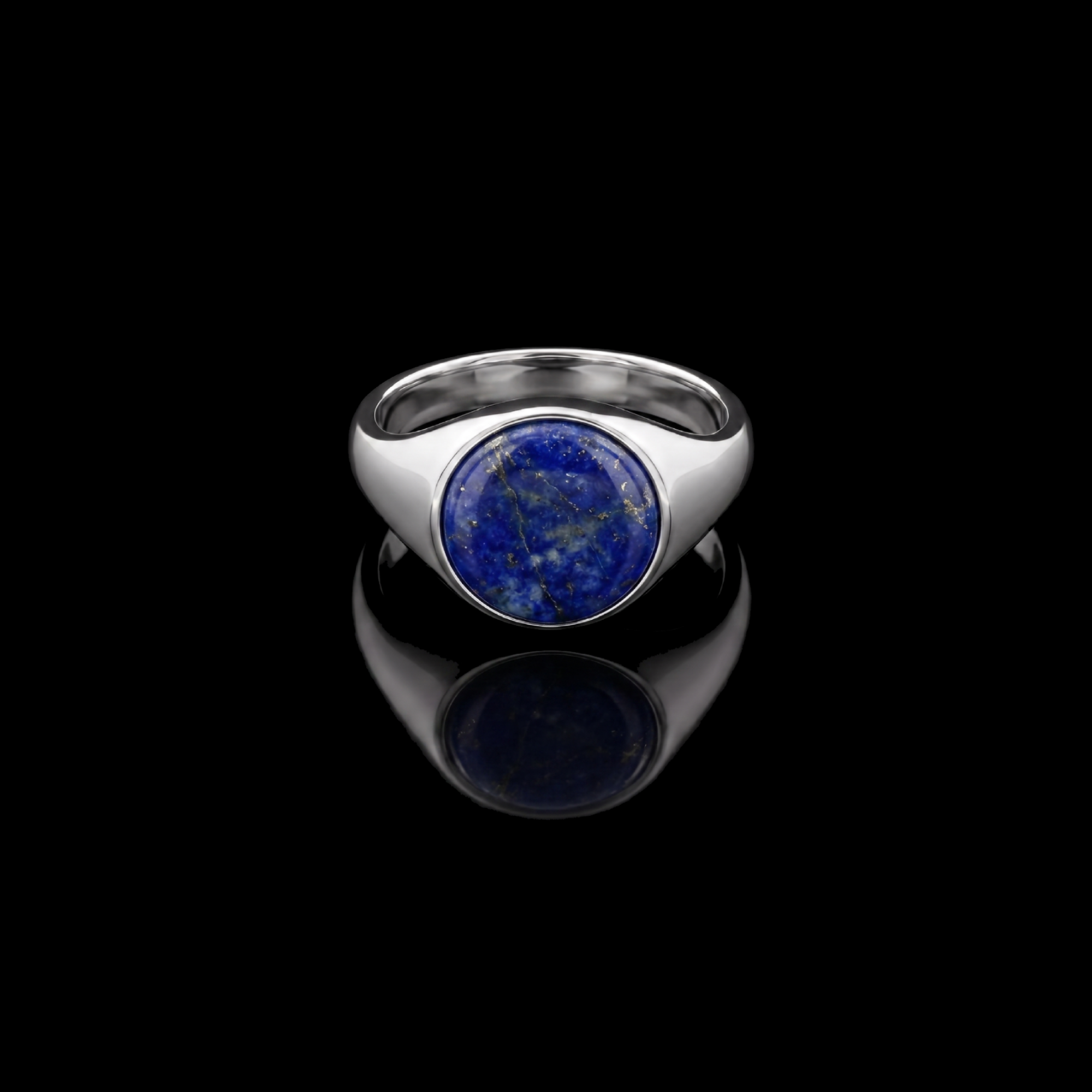 Monarch Lapis Lazuli Signet Ring – 925 Sterling Silver