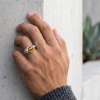 Riven Tiger's Eye Signet Ring – 925 Sterling Silver