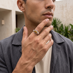 Riven Tiger's Eye Signet Ring – 925 Sterling Silver