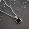 Black Onyx Octagon Pendant – 925 Sterling Silver