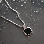 Black Onyx Octagon Pendant – 925 Sterling Silver