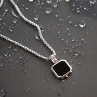 Black Onyx Octagon Pendant – 925 Sterling Silver