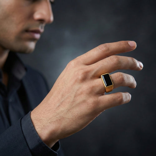 Handcrafted 925 Sterling Silver Black Onyx Ring | Luxury Statement Ring for Men | Matte Finish