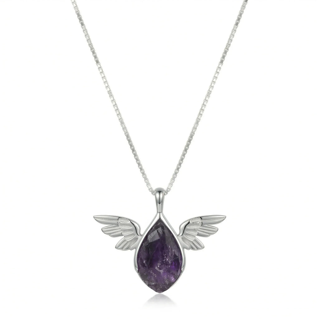 Celestial Wing Amethyst Pendant – 925 Sterling Silver