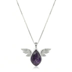 Celestial Wing Amethyst Pendant – 925 Sterling Silver