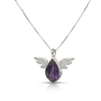 Celestial Wing Amethyst Pendant – 925 Sterling Silver
