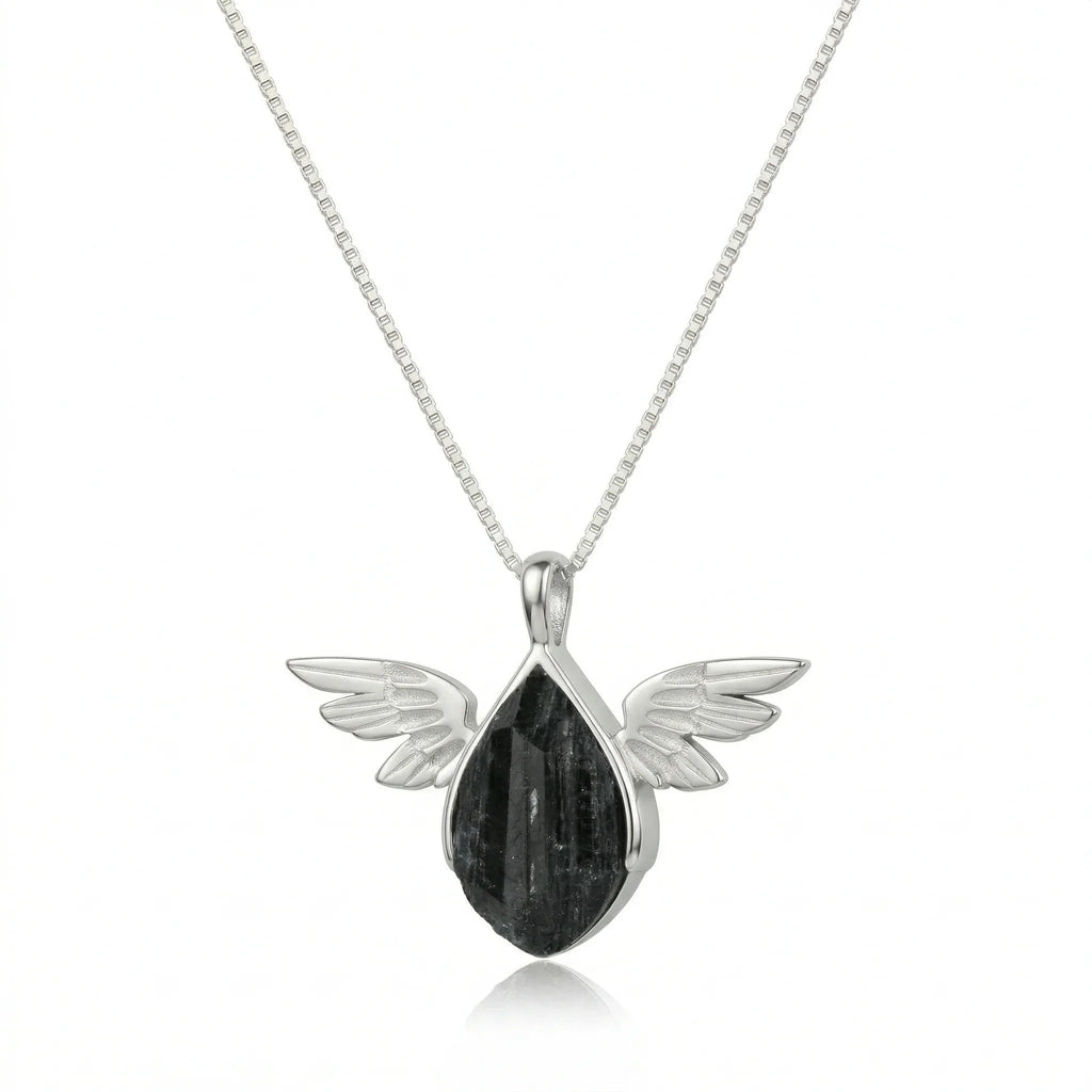 Midnight Wing Onyx Pendant – 925 Sterling Silver