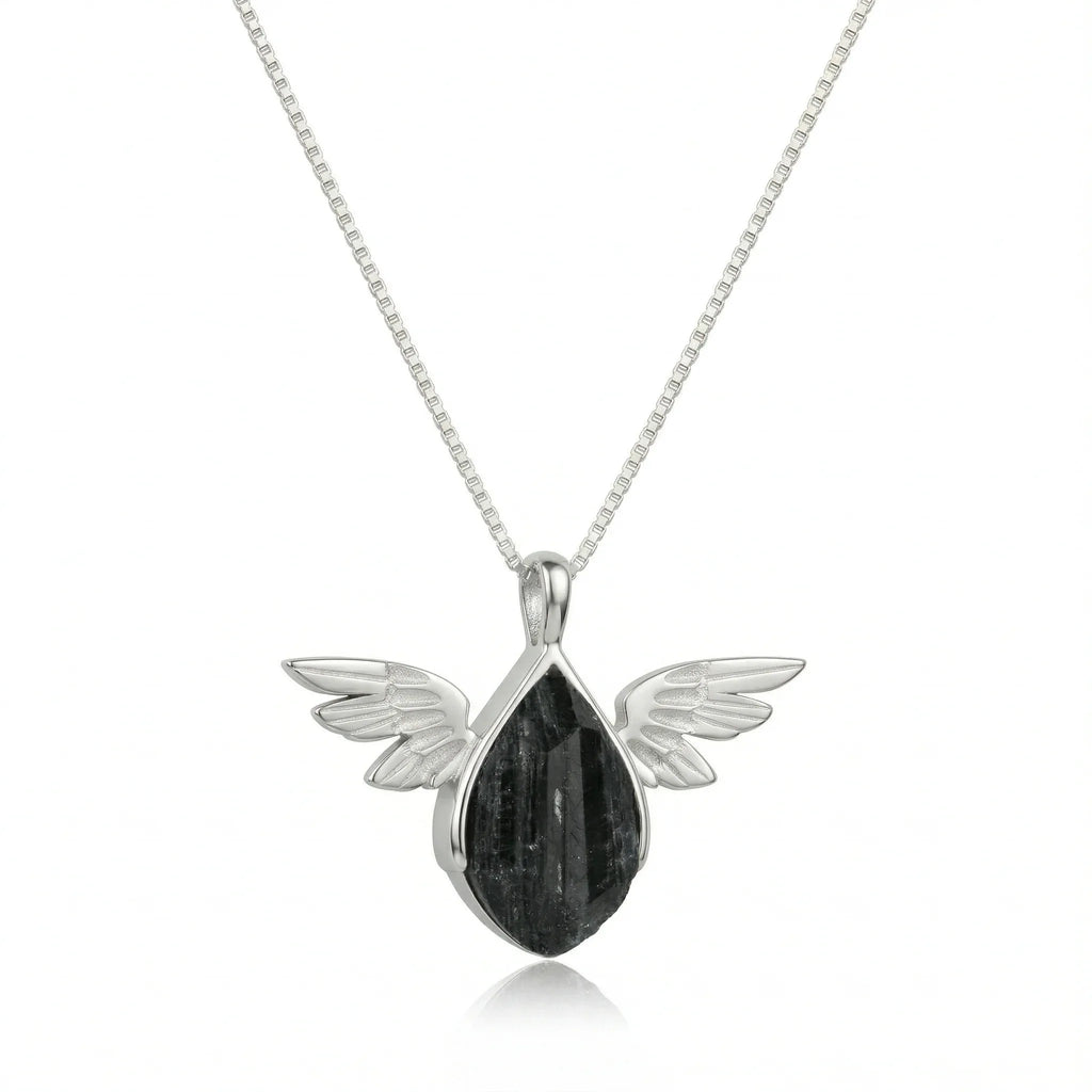 Midnight Wing Onyx Pendant – 925 Sterling Silver