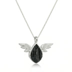 Midnight Wing Onyx Pendant – 925 Sterling Silver