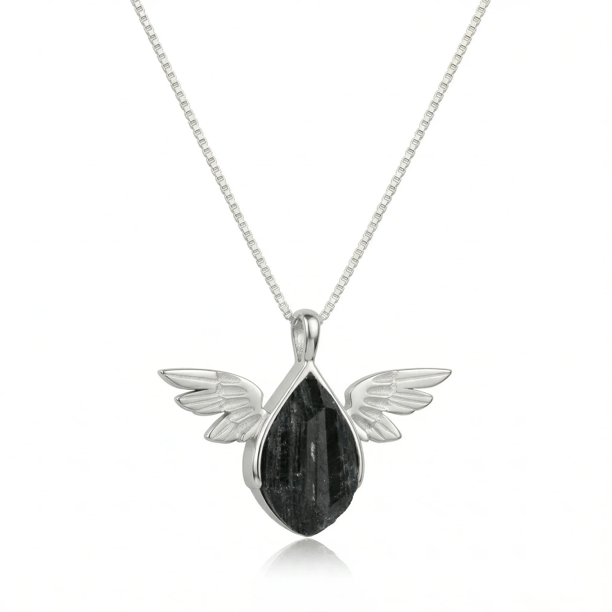 Midnight Wing Onyx Pendant – 925 Sterling Silver
