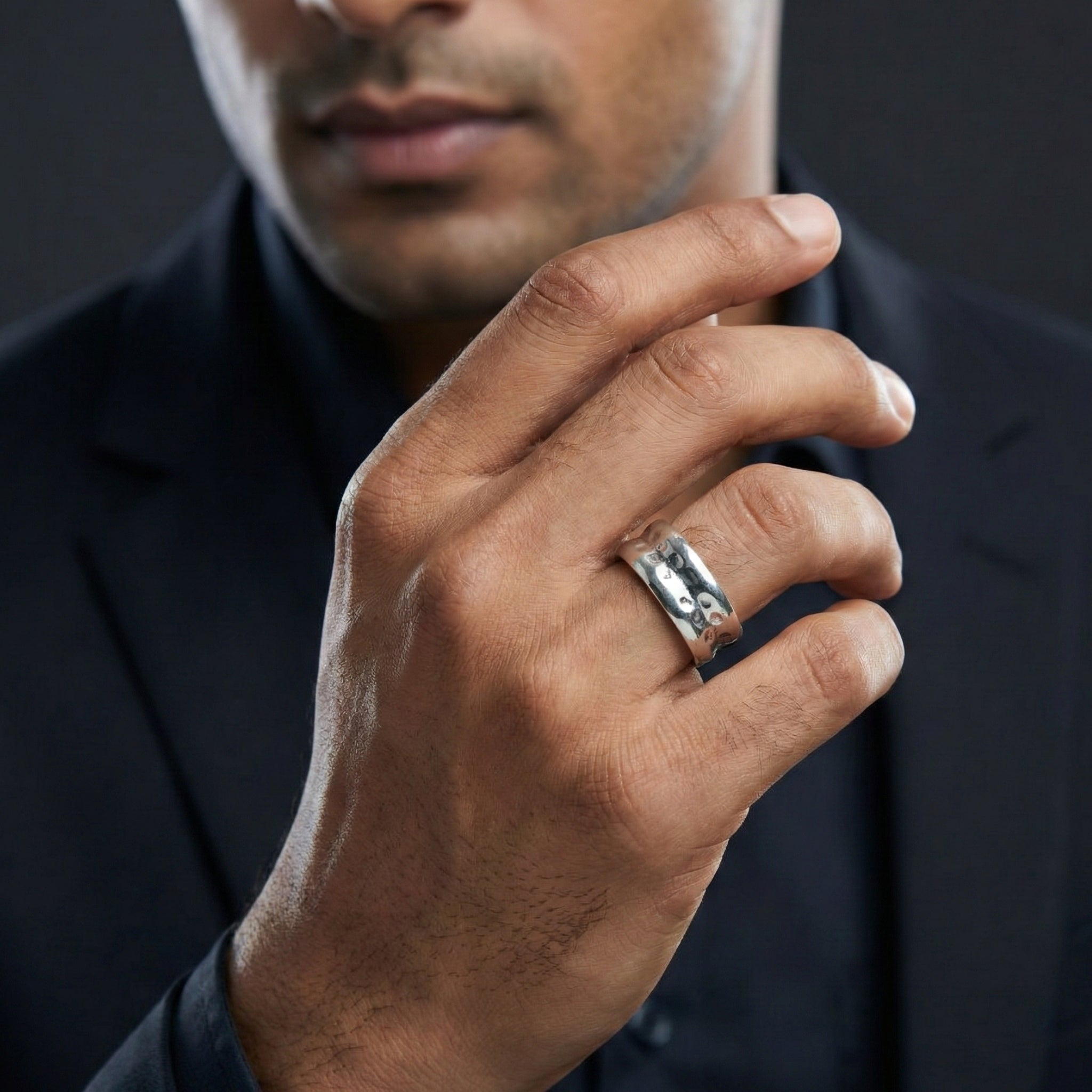 Handcrafted 925 Sterling Silver Band Ring | Minimal Luxury Statement Ring for Men | High Polish Finish