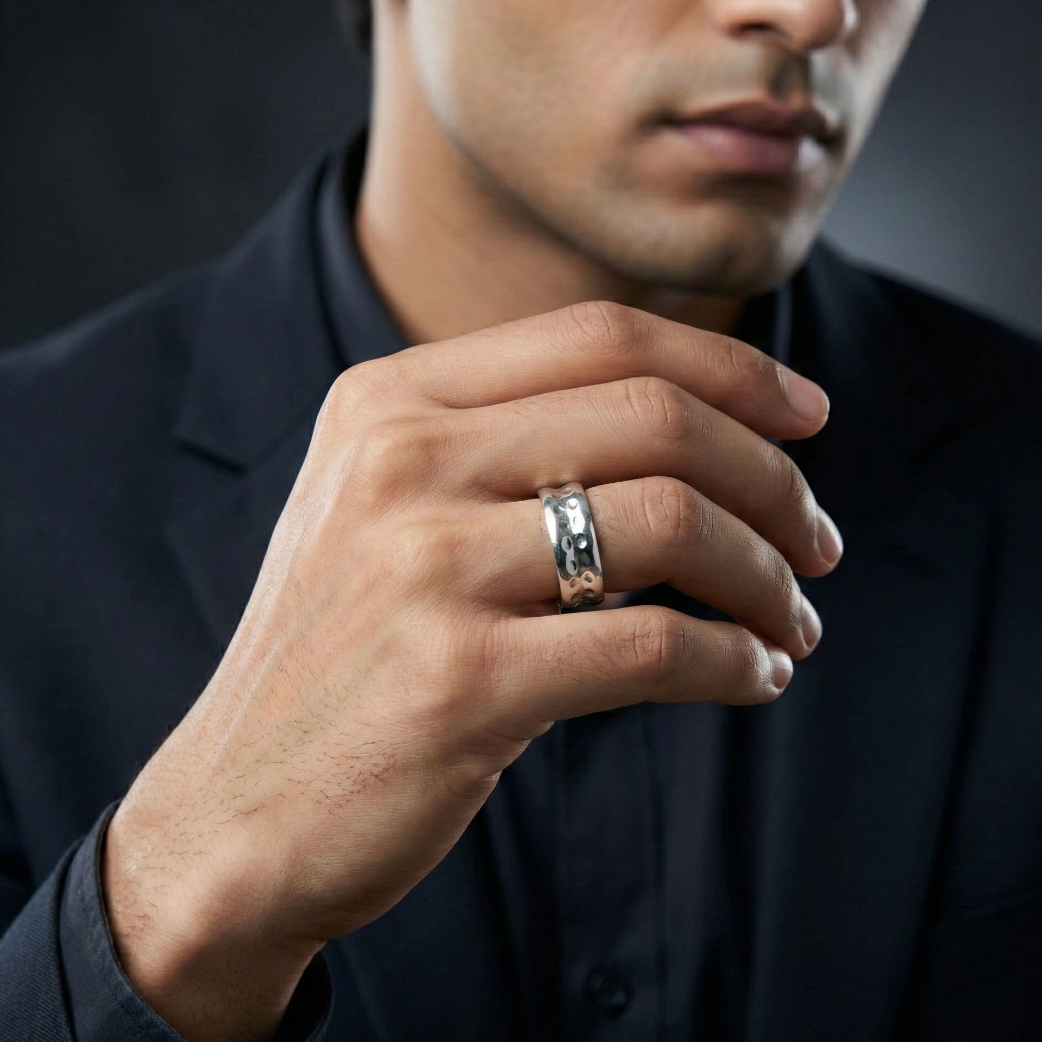 Handcrafted 925 Sterling Silver Band Ring | Minimal Luxury Statement Ring for Men | High Polish Finish
