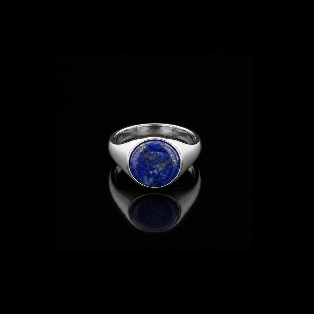 Monarch Lapis Lazuli Signet Ring – 925 Sterling Silver