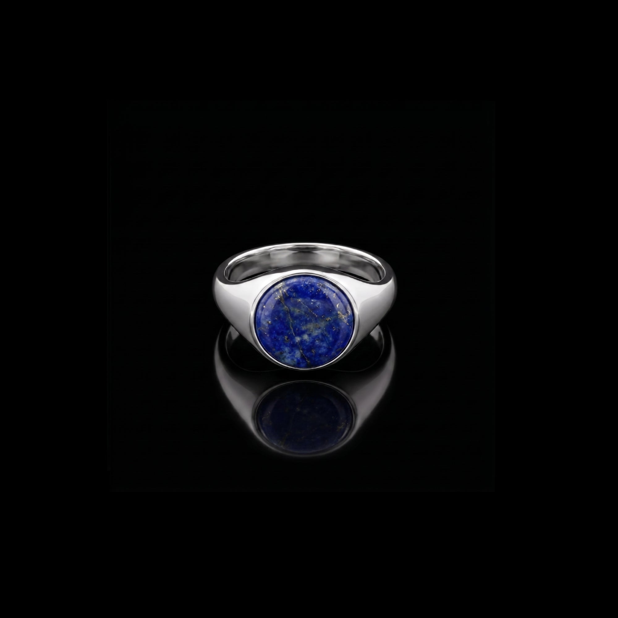 Monarch Lapis Lazuli Signet Ring – 925 Sterling Silver