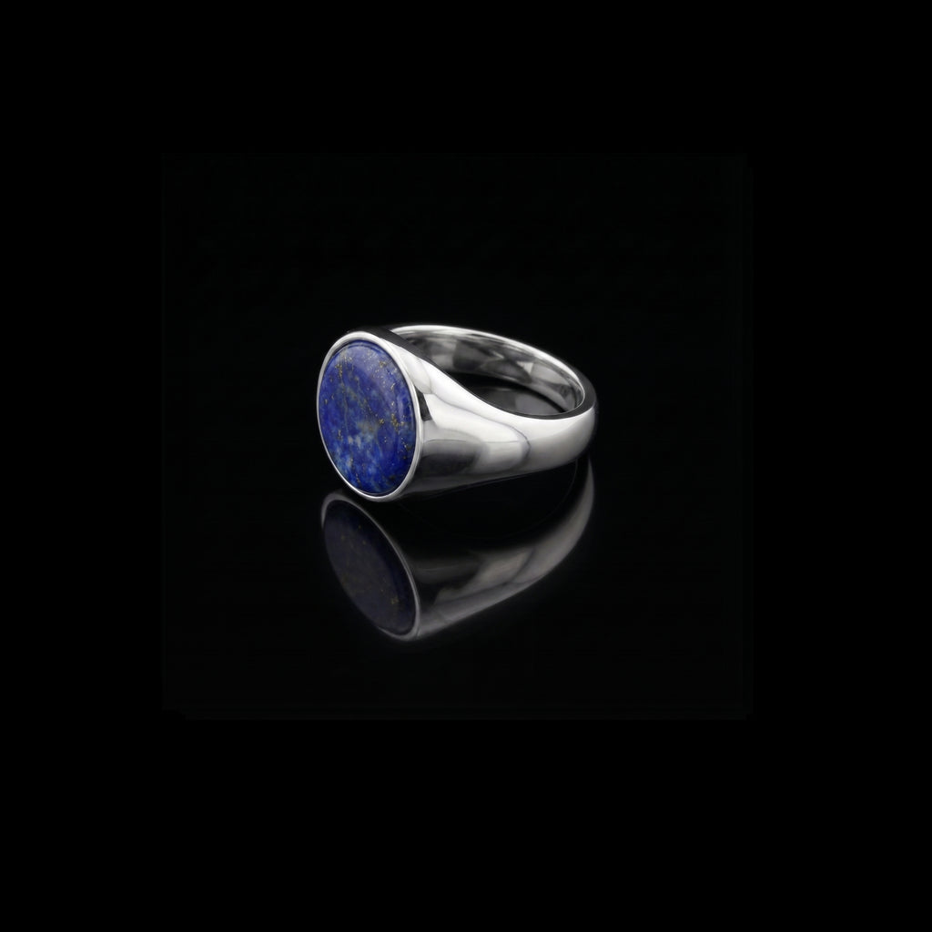 Monarch Lapis Lazuli Signet Ring – 925 Sterling Silver