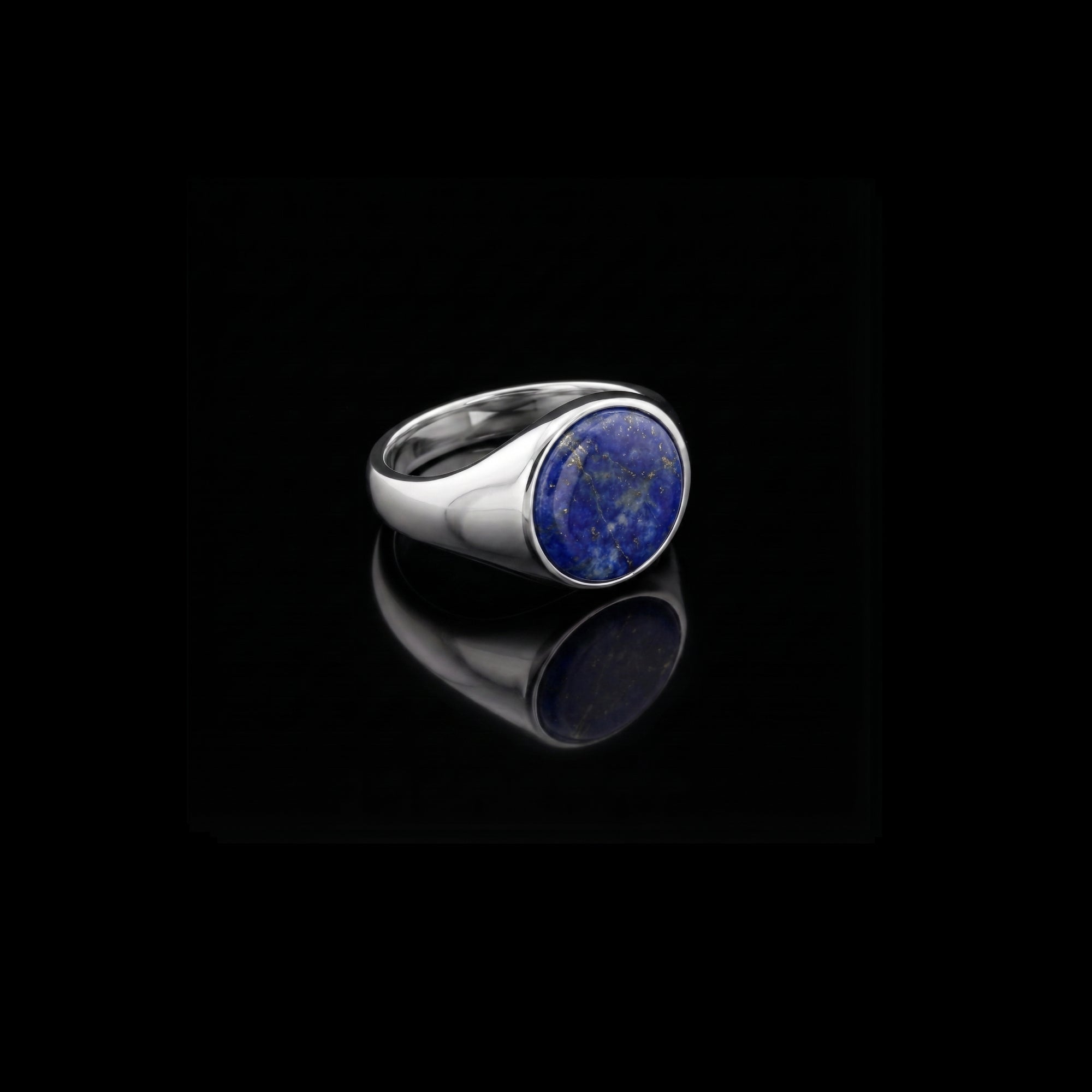 Monarch Lapis Lazuli Signet Ring – 925 Sterling Silver