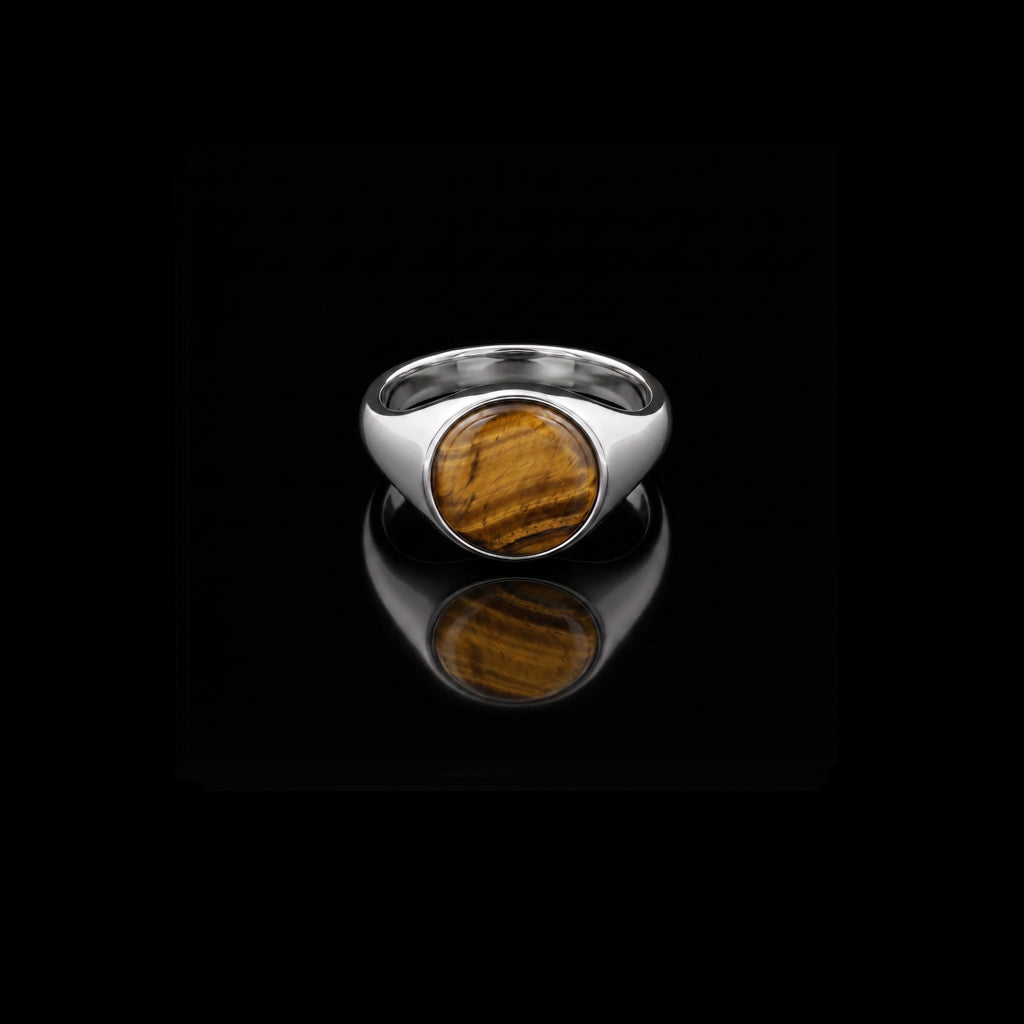 Monarch Tiger Eye Signet Ring – 925 Sterling Silver