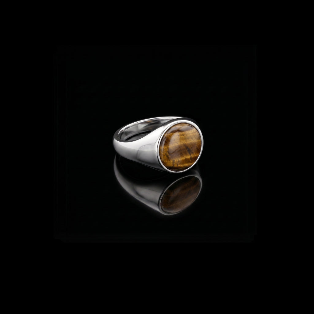 Monarch Tiger Eye Signet Ring – 925 Sterling Silver