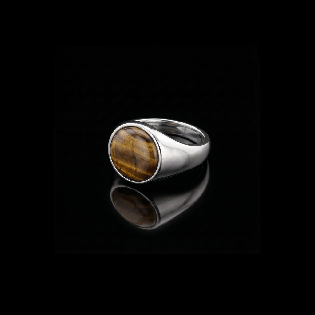 Monarch Tiger Eye Signet Ring – 925 Sterling Silver