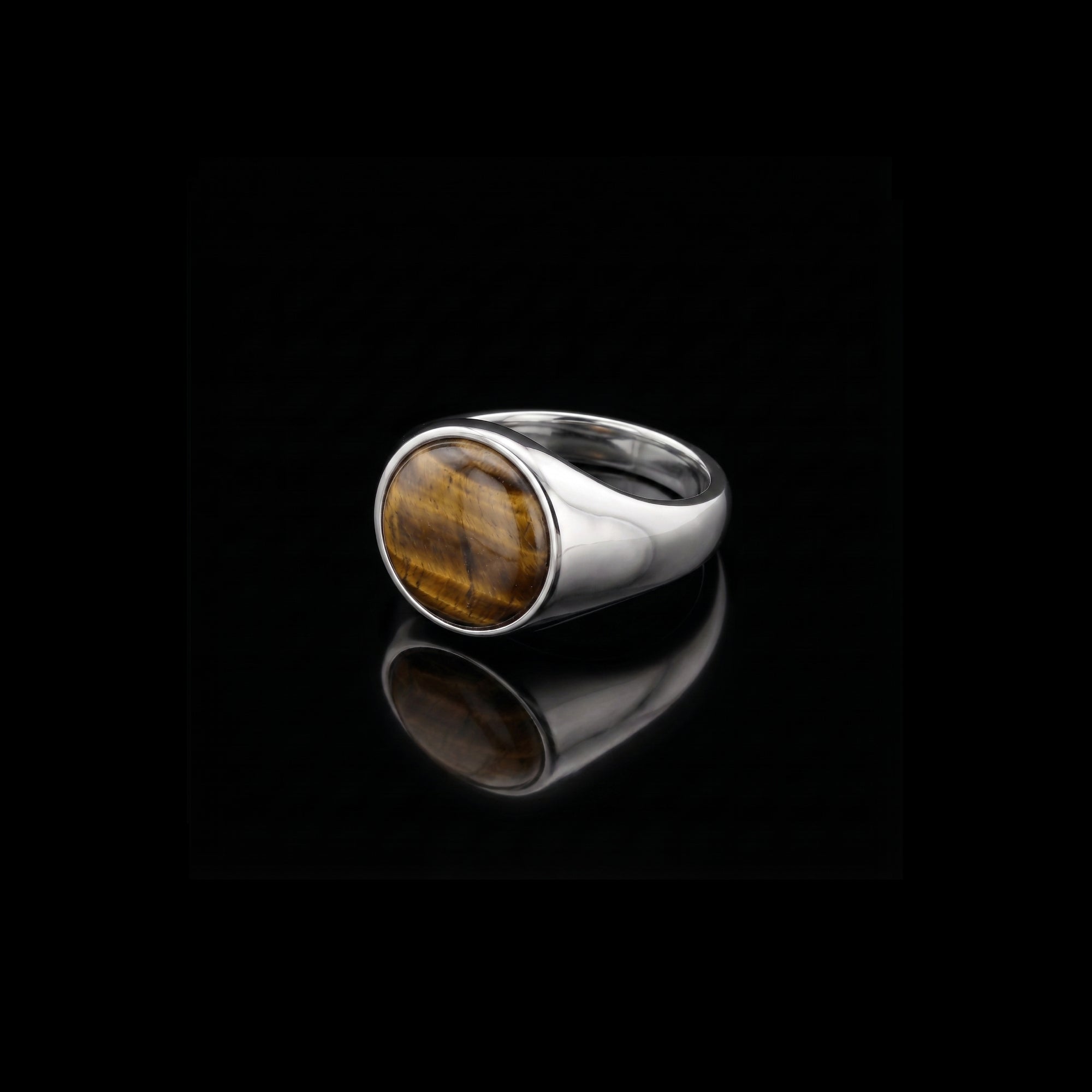 Monarch Tiger Eye Signet Ring – 925 Sterling Silver