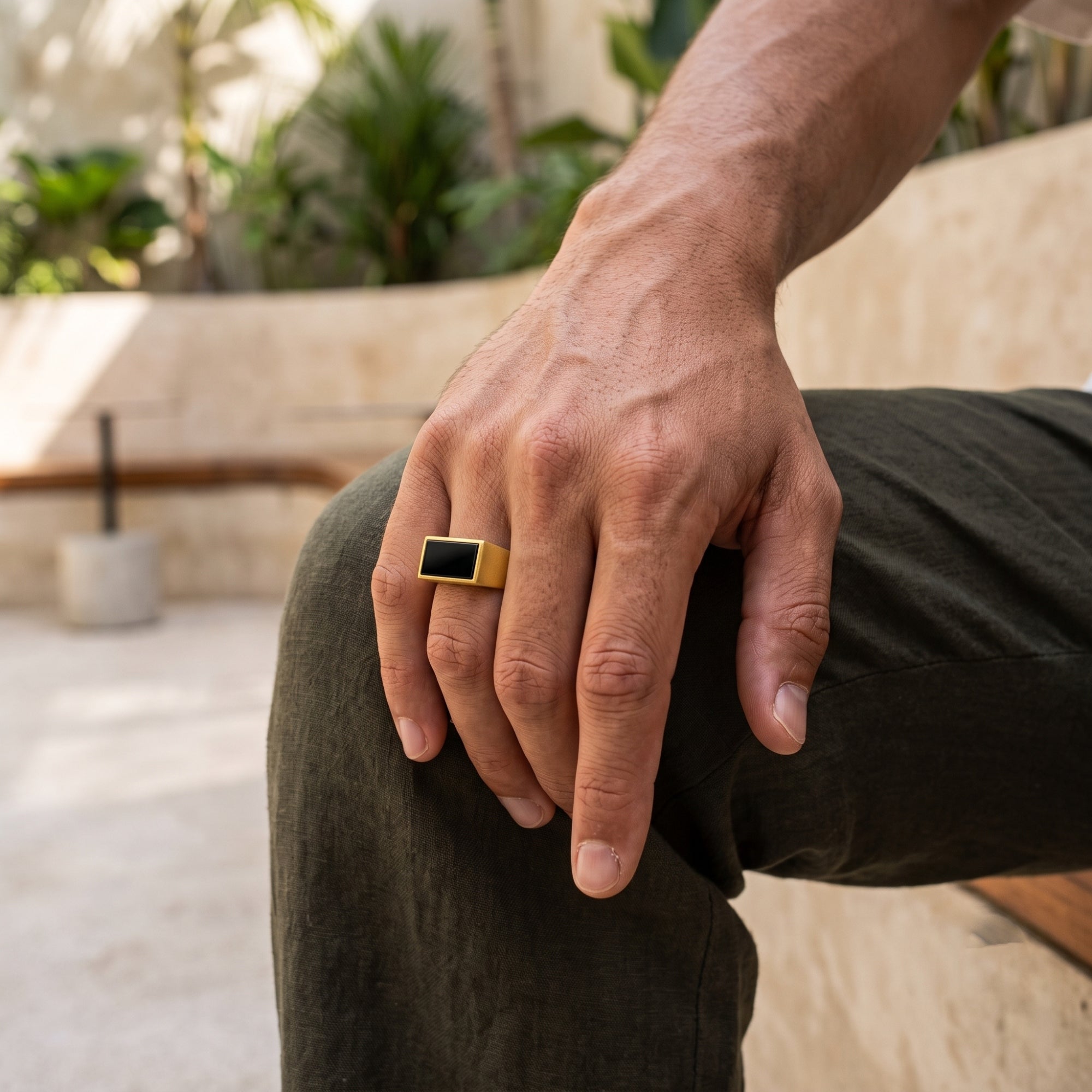 Handcrafted 925 Sterling Silver Black Onyx Ring | Luxury Statement Ring for Men | Matte Finish
