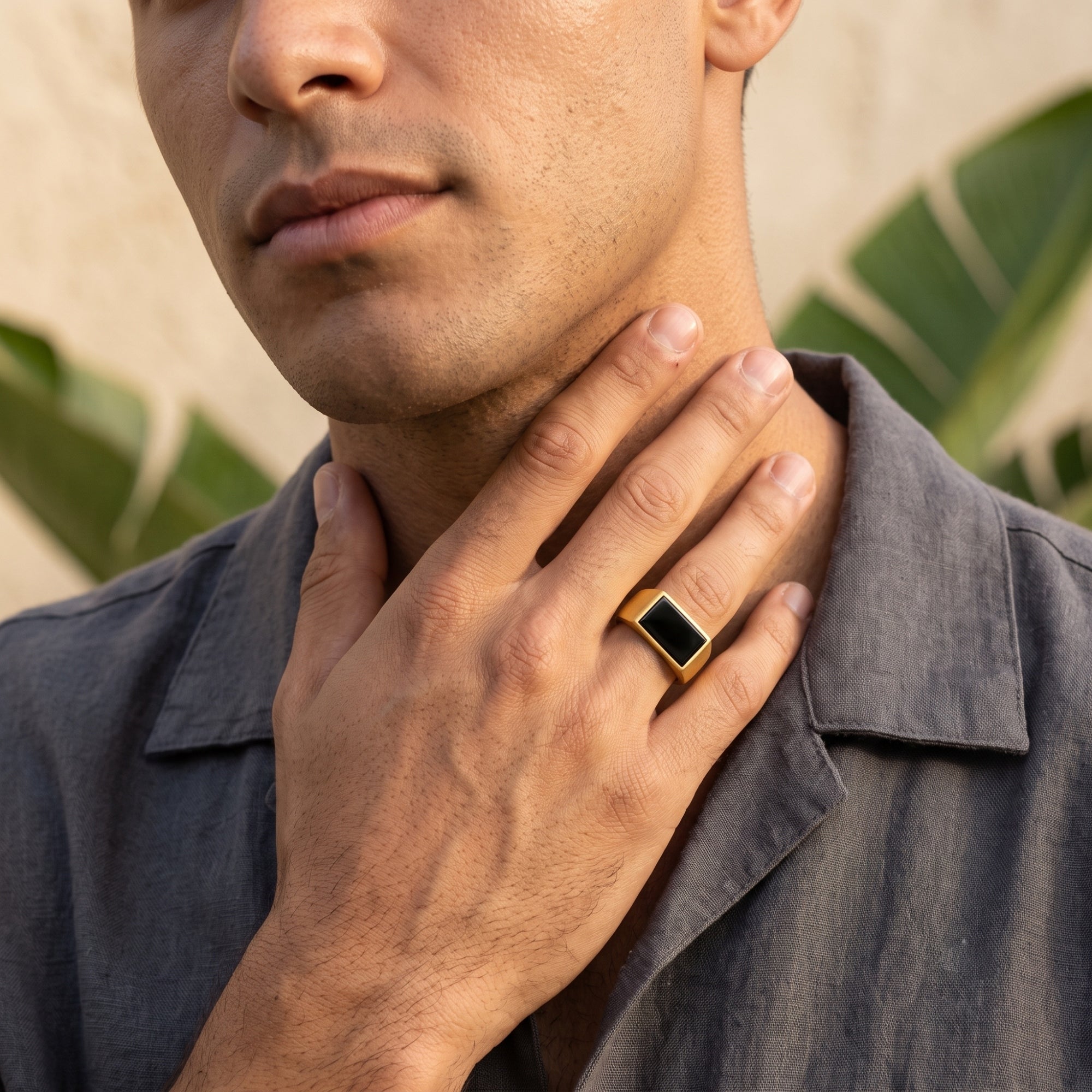 Handcrafted 925 Sterling Silver Black Onyx Ring | Luxury Statement Ring for Men | Matte Finish