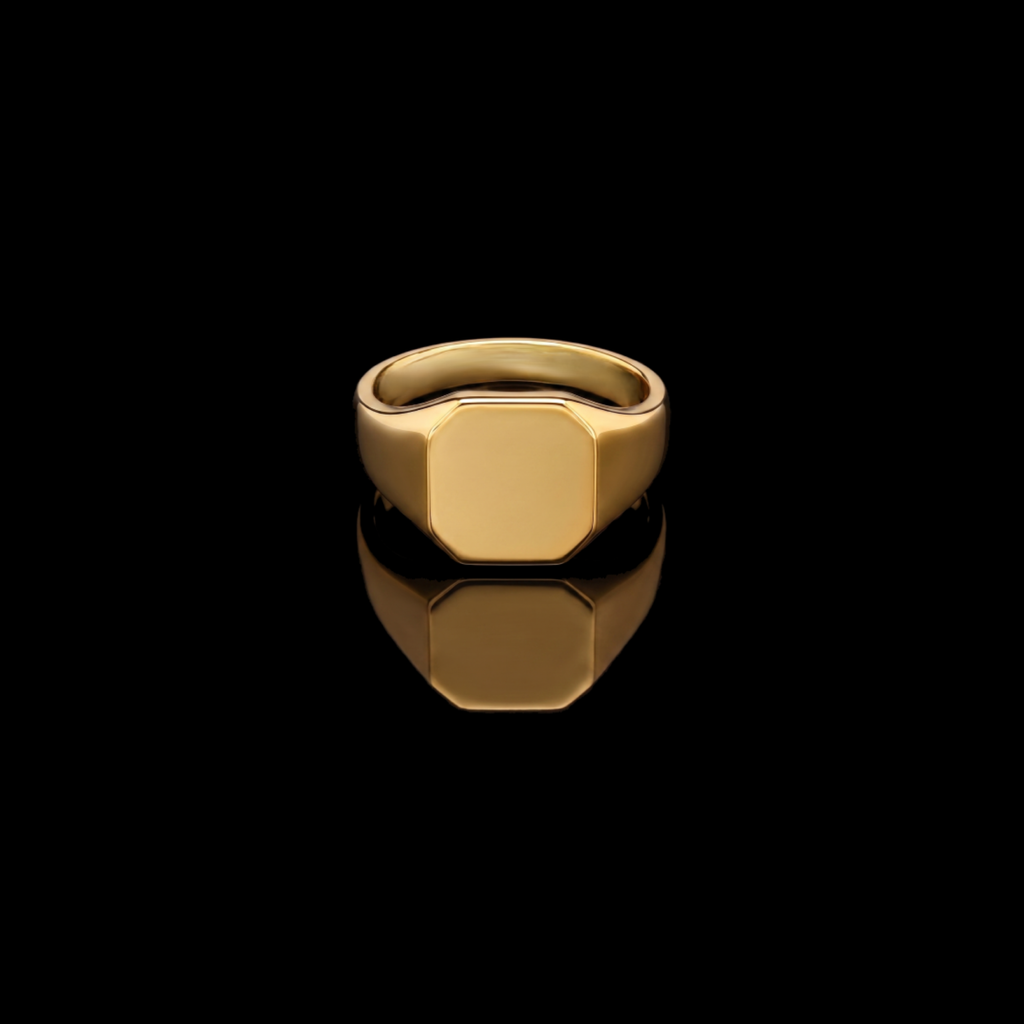 Classic Gold Signet Ring – 925 Sterling Silver