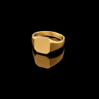 Classic Gold Signet Ring – 925 Sterling Silver