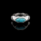 Riven Turquoise Signet Ring – 925 Sterling Silver