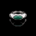 Riven Malachite Signet Ring – 925 Sterling Silver