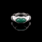 Riven Malachite Signet Ring – 925 Sterling Silver