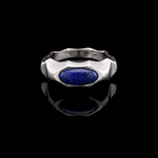 Riven Lapis Lazuli Signet Ring – 925 Sterling Silver