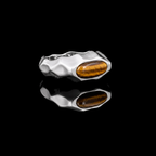 Riven Tiger's Eye Signet Ring – 925 Sterling Silver