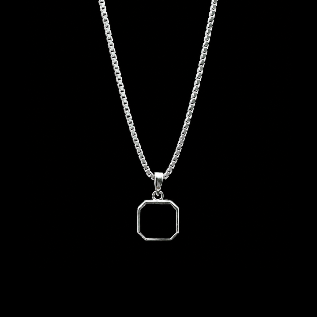 Black Onyx Octagon Pendant – 925 Sterling Silver