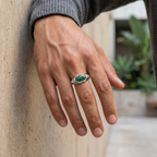 Riven Malachite Signet Ring – 925 Sterling Silver
