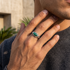 Riven Malachite Signet Ring – 925 Sterling Silver