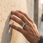 Riven Malachite Signet Ring – 925 Sterling Silver