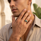Riven Malachite Signet Ring – 925 Sterling Silver