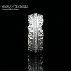 Celestial Halo Ridge Natural Moissanite Ring – 925 Sterling Silver