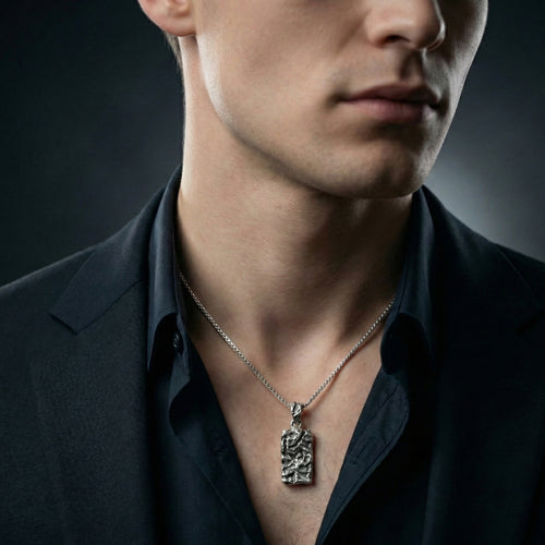 Abstract Sculpted Bar Pendant – 925 Sterling Silver