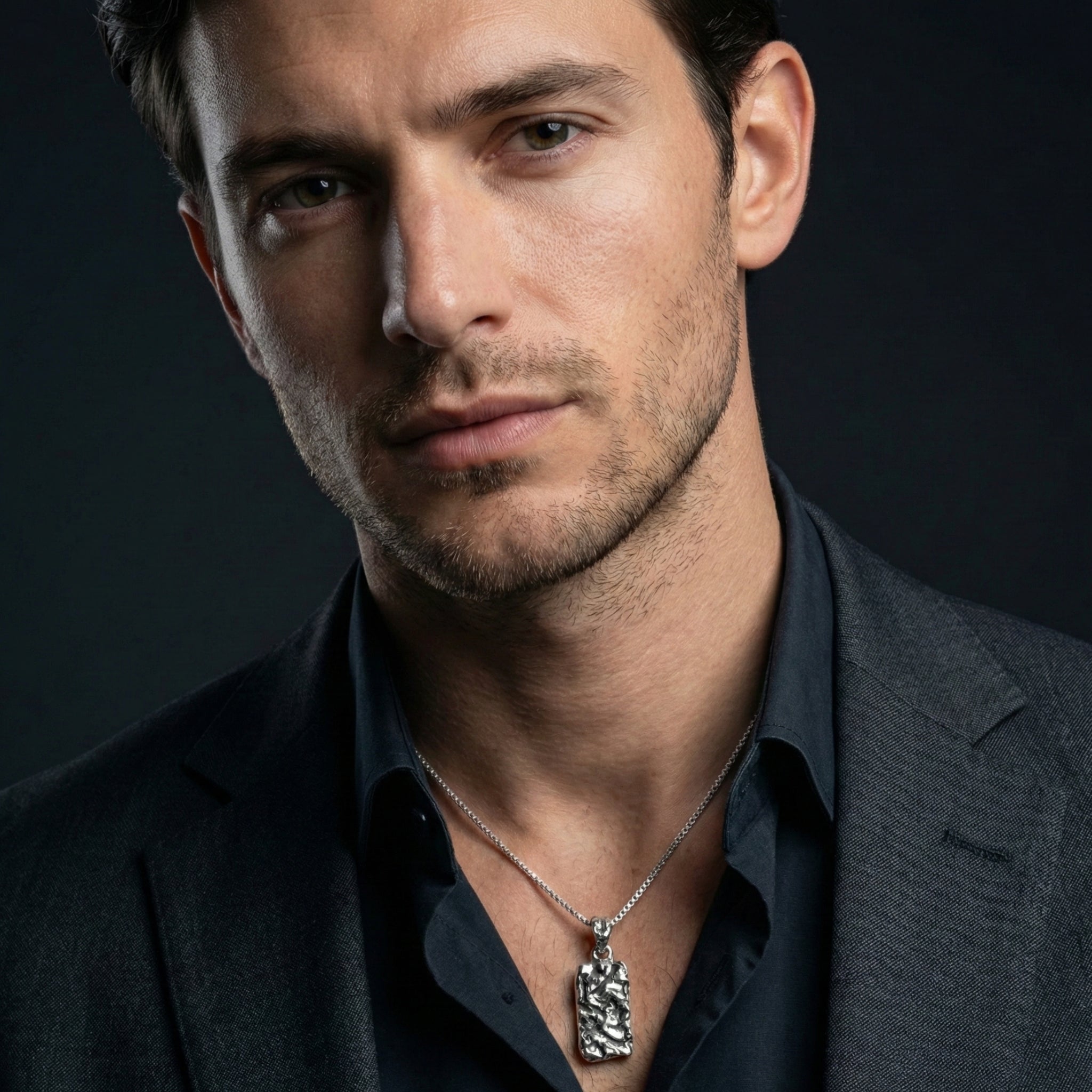 Abstract Sculpted Bar Pendant – 925 Sterling Silver