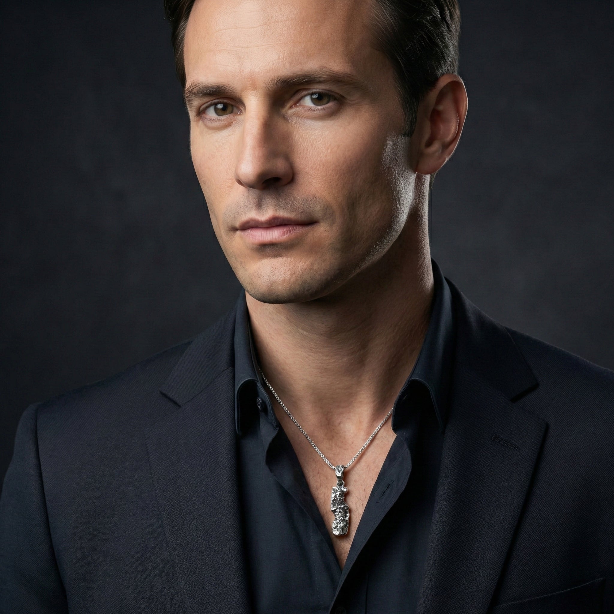 Abstract Sculpted Drop Pendant – 925 Sterling Silver