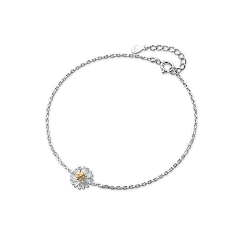 Dahlia Elite Flower Two Tone Adjustable Bracelet