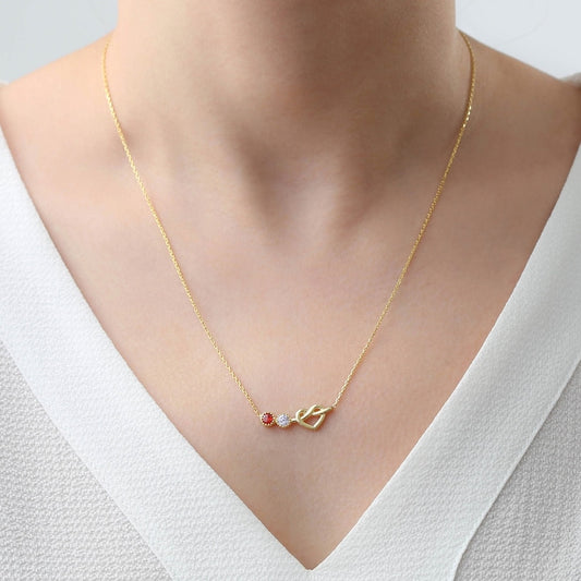 Birthstone Heart Minimalist Necklace By Lookjewels