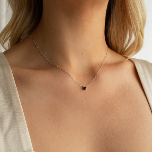 Black Onyx Dainty Minimalist Necklace By Lookjewels