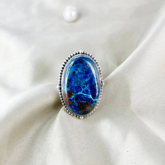 925 Sterling Silver Shattuckite Gemstone Ring Jewelry Gift for Women