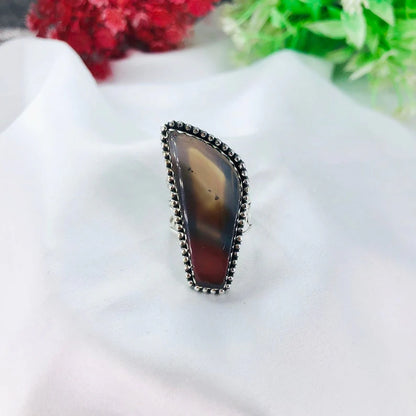 Designer Botswana Agate Ring in 925 Sterling Silver Unique Gemstone Ring For Women