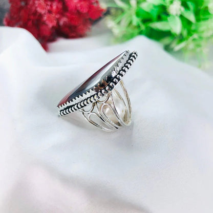 Designer Botswana Agate Ring in 925 Sterling Silver Unique Gemstone Ring For Women