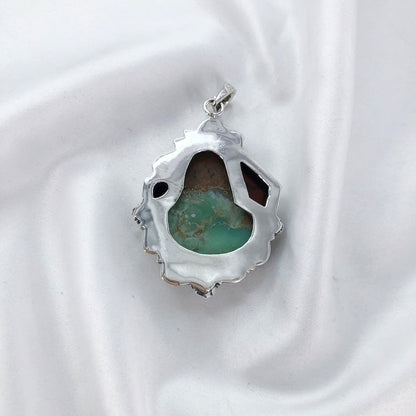 925 Sterling Silver Natural Chrysoprase Gemstone Pendant Multi Gemstone Pendant Gift For Her